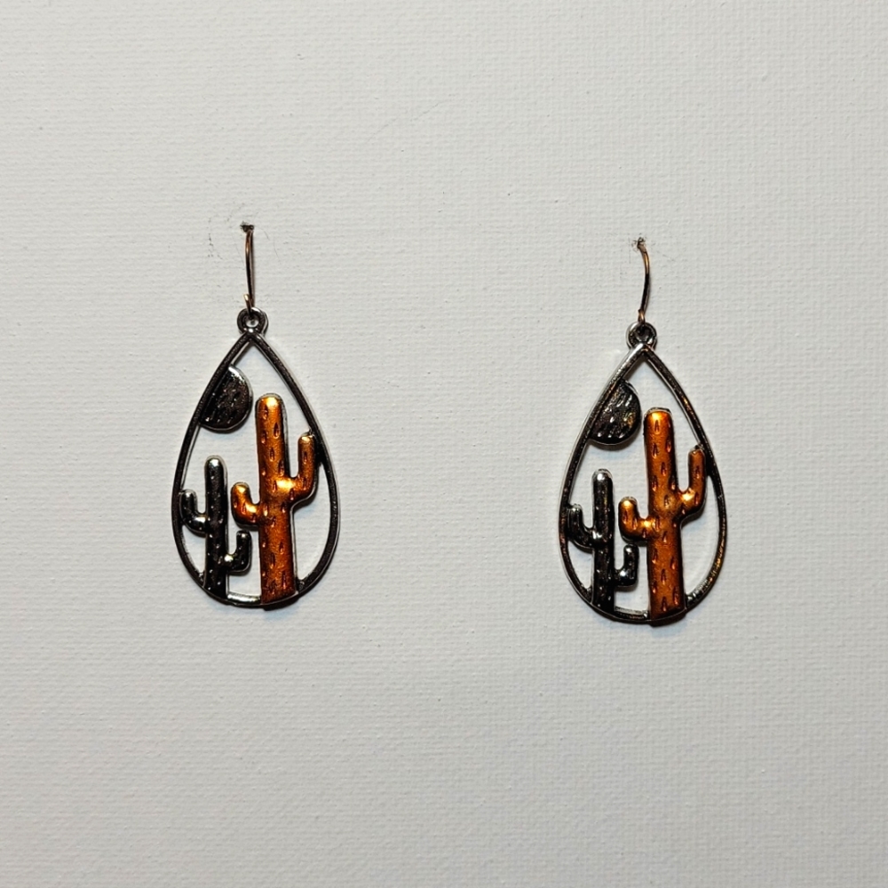 Boutique Cactus Metal Earrings